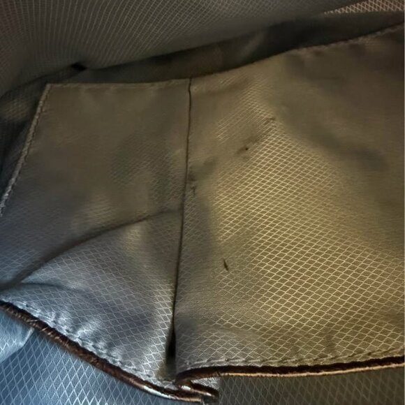 Teal and Brown Croco Embossed Animal Pattern Leather MC Medium Shoulder Handbag - Picture 3 of 10